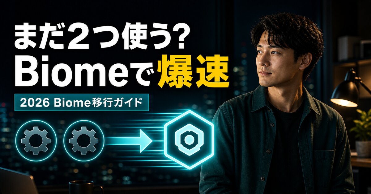 ESLint+Prettierを卒業|Biomeで爆速リント【2026】