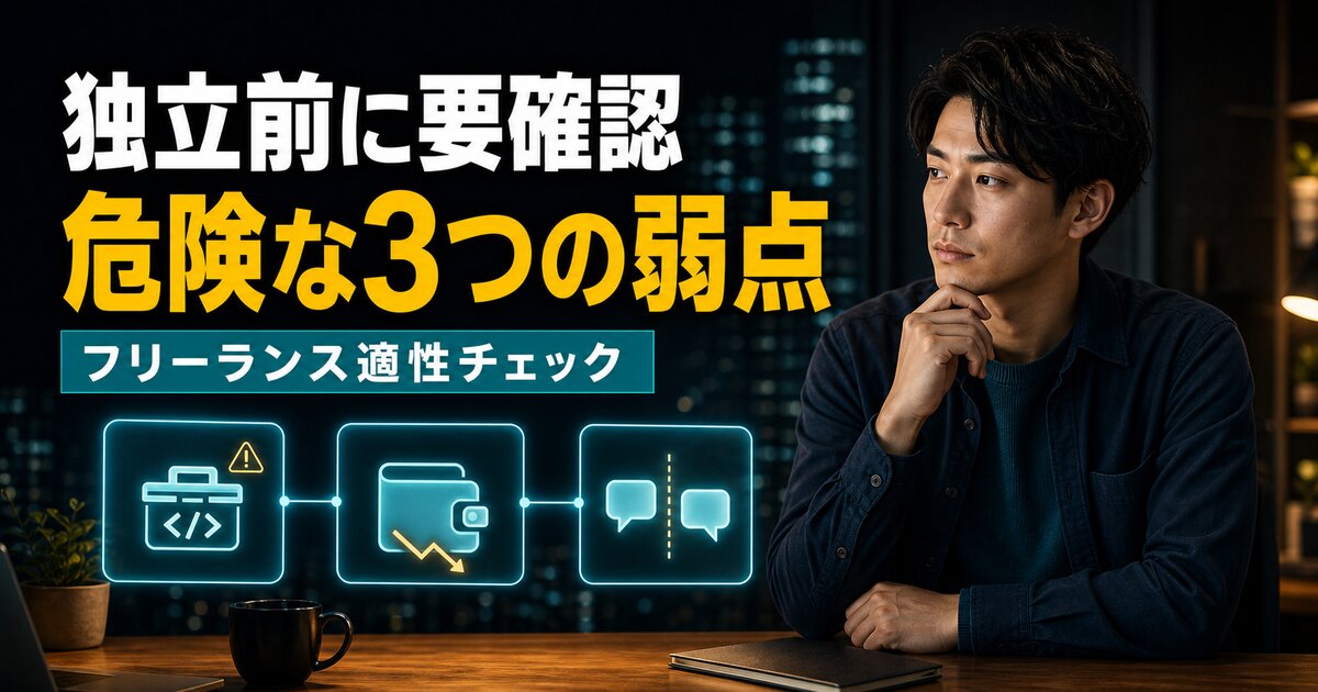 フリーランスエンジニアになってはいけない人Top3｜適性チェックと改善アクション