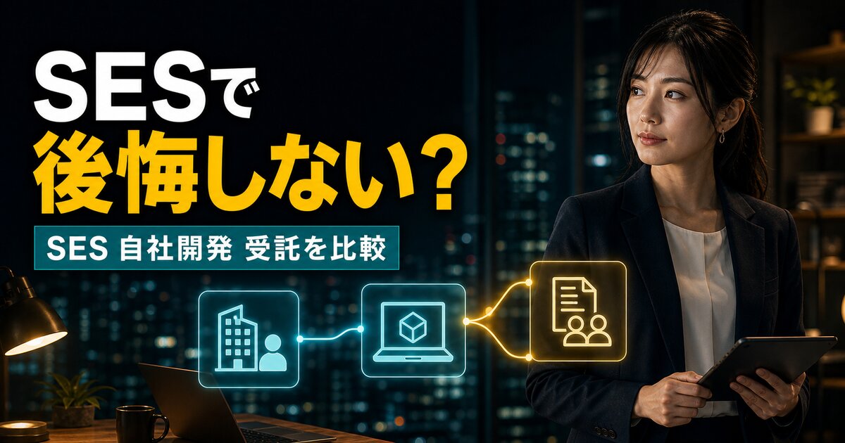 SESとは？メリット4つ・デメリット6つ｜自社開発・受託との違いを比較表で解説