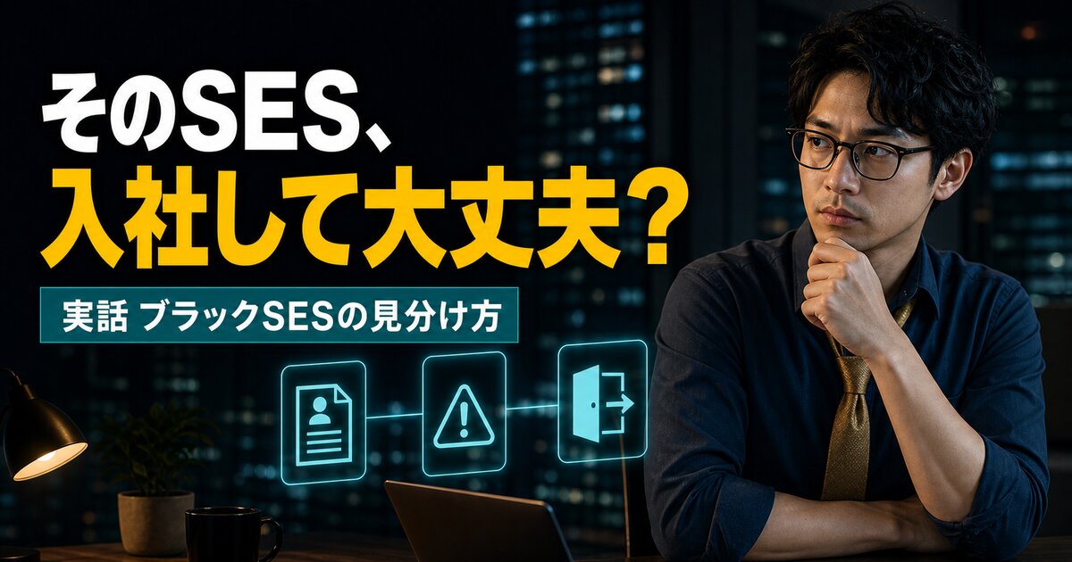 未経験でSESはやめとけ？ブラックSESの実態・見分け方・脱出法【実話】