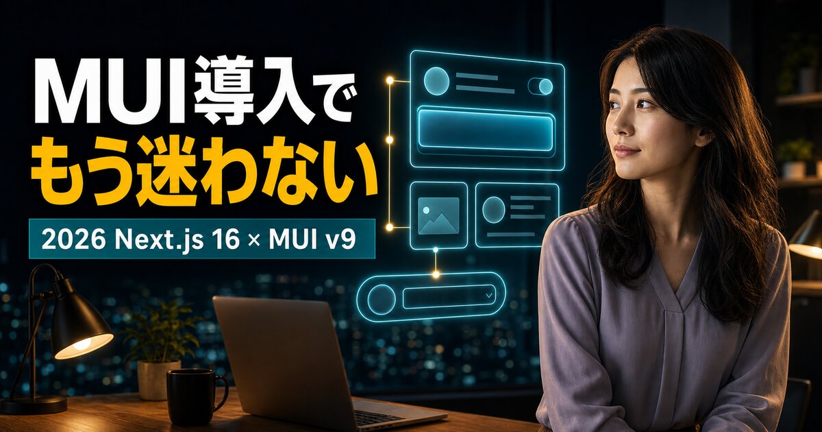 Next.js 16×MUI v9環境構築ガイド｜App Router完全対応【2026年】