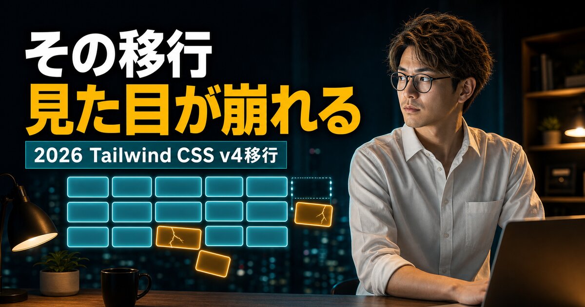 Tailwind CSS v4移行｜画面が崩れる破壊的変更10選【2026】